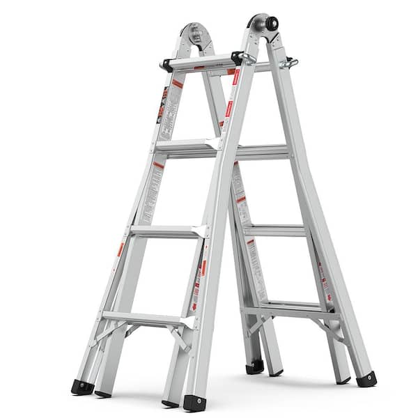 17 ft. Multi-Position A-Frame Foldable Aluminum Ladder, ANSI 250 lbs.