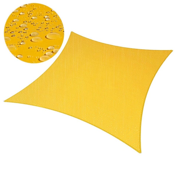 14 ft. x 14 ft. Square Waterproof Sun Shade Sail - Yellow