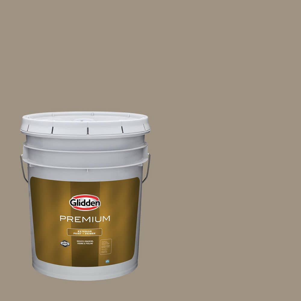Glidden Premium 5 gal. PPG1023-5 Stone Gray Flat Exterior