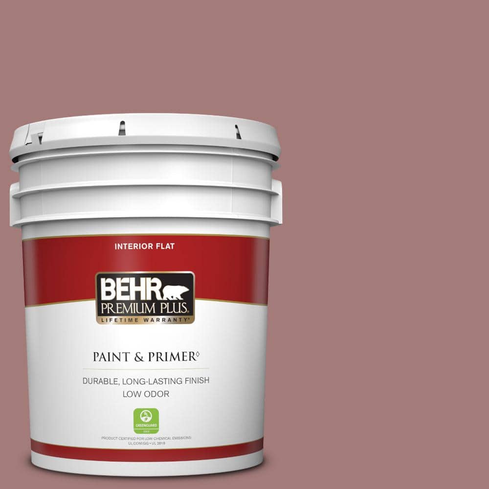 BEHR PREMIUM PLUS 5 gal. ICC108 Brandied Apple Flat Low Odor Interior