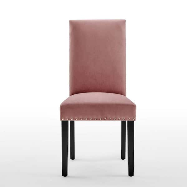 MODWAY Parcel Dusty Rose Performance Velvet Dining Side Chairs (Set of 2)