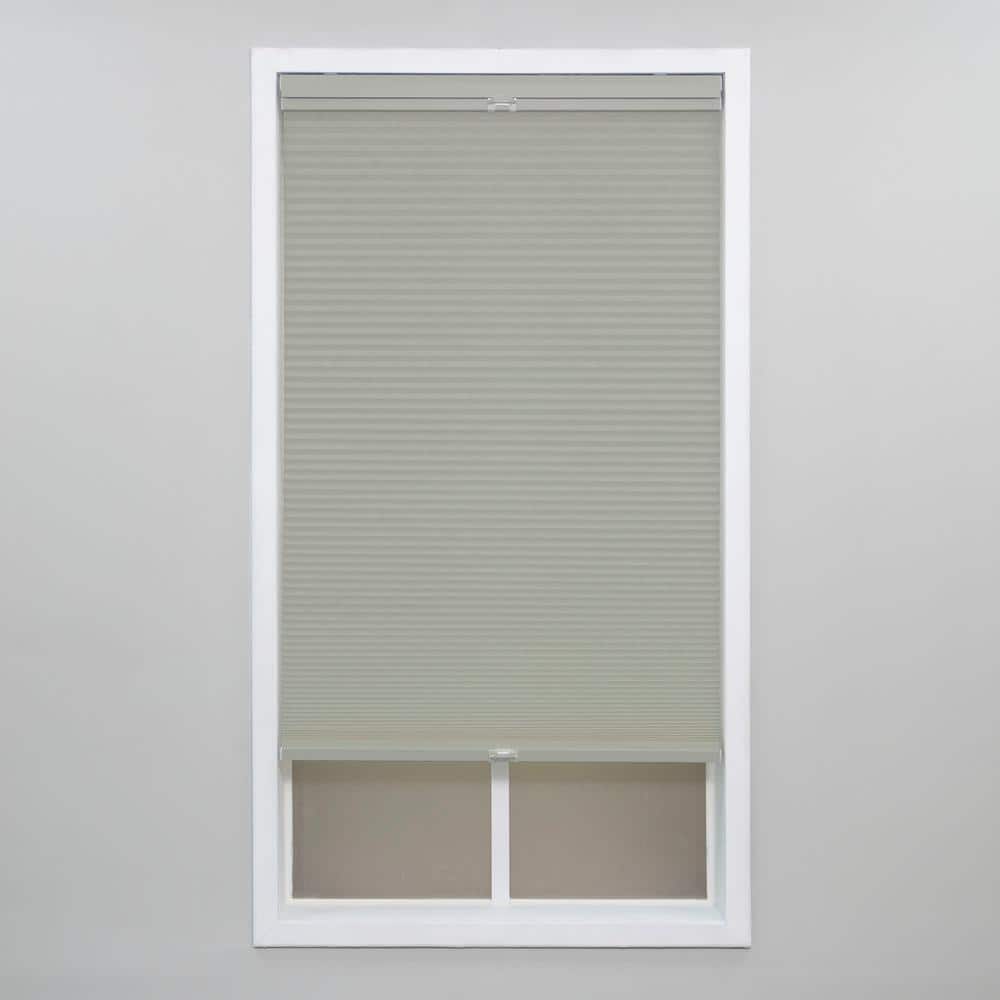 Perfect Lift Window Treatment Cut-to-Width Gray Cloud Cordless Light  Filtering Polyester 3/8 in. Top Down Bottom Up Shade 39.5 in. W x 64 in. L  QGLG394640 The Home Depot