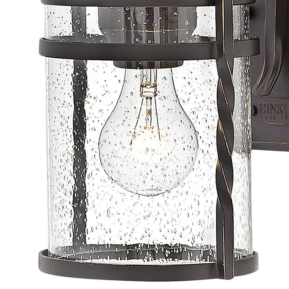 Olde Black Seedy Glass 1-Light Outdoor Wall Sconce