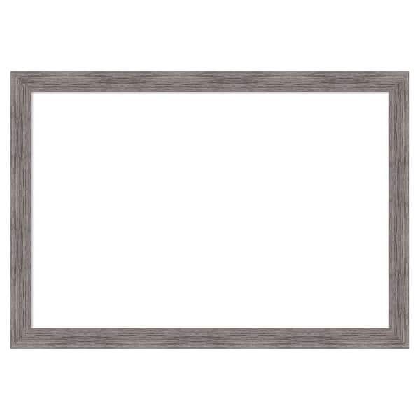 Amanti Art Pinstripe Plank Grey Narrow 39 in. x 27 in. Polystyrene Framed Dry Erase Magnetic Memo Board