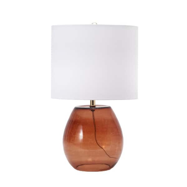 Rust Glass Contemporary Table Lamp, Contemporary Glass Base Table Lamps