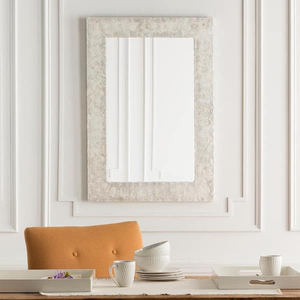 Medium Rectangle White Classic Mirror (28 in. H x 40 in. W)