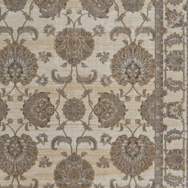 8 x 10 Tan, Ivory Solid Color Area Rug