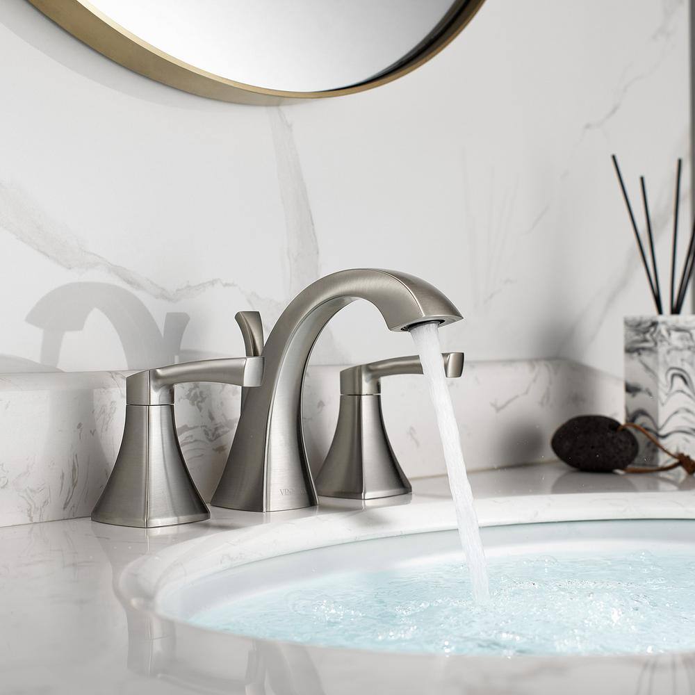 Abbie Brushed Nickel 2-Handle Widespread Bathroom Faucet