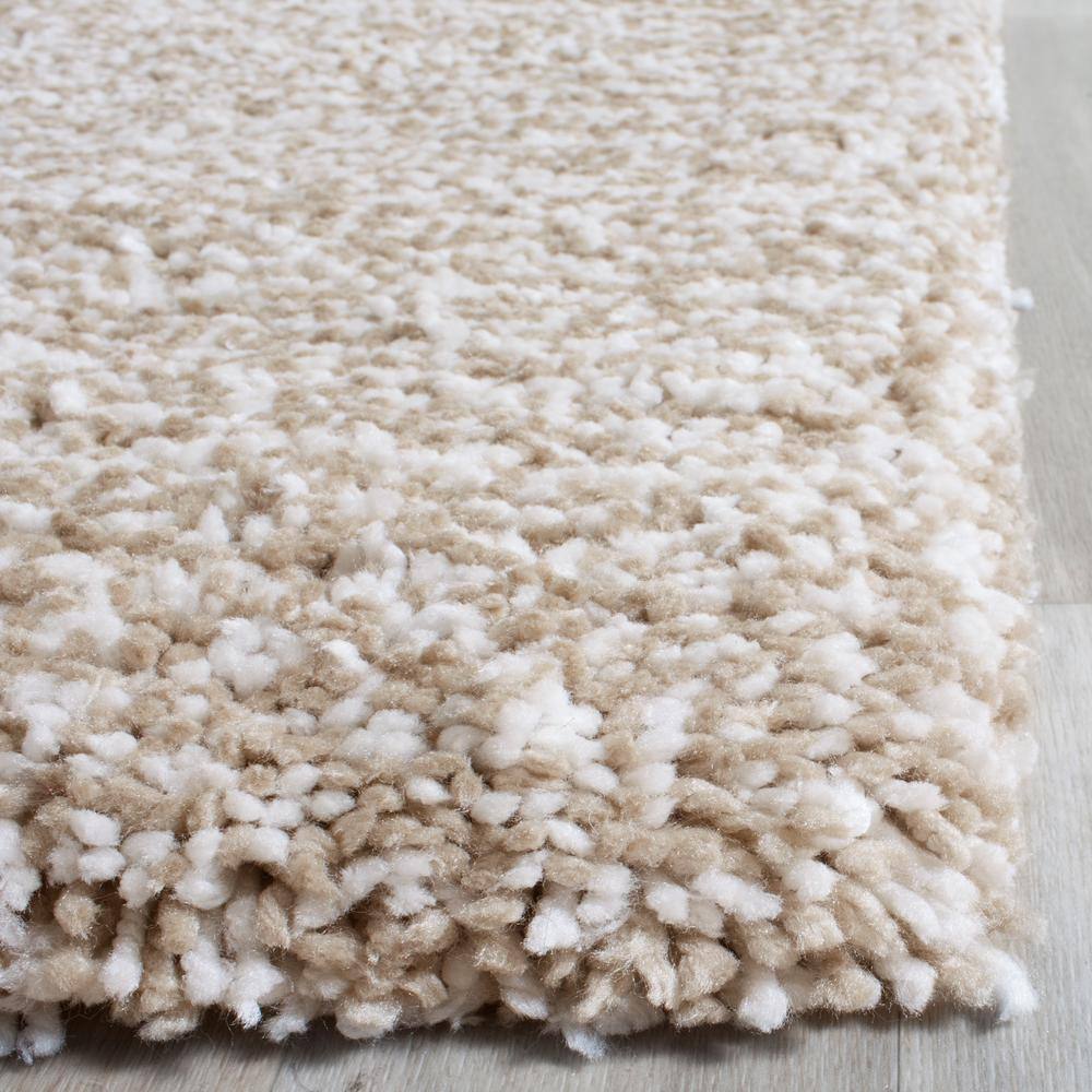 Ivory Hand-Tufted Rectangular Shag Area Rug