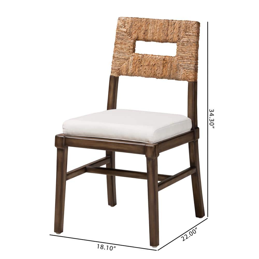 Bohemian Bliss Mahogany and Natural Rattan Low Side Chair