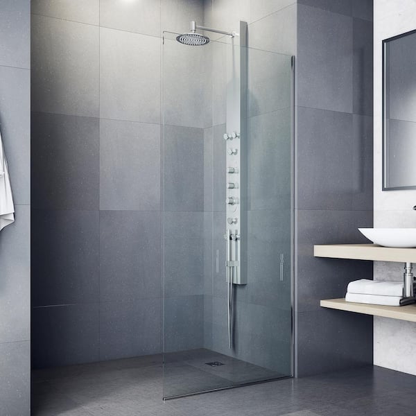 Dilana 67 in. H x 6 in. W 6-Jet Shower Panel System with Adjustable Round Head and Hand Shower Wand in Stainless Steel