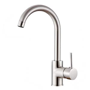 Single Handle Kitchen Sink Faucet Single Hole Modern Brass Kitchen Faucets High Arc Bar Basin Taps Brushed Nickel