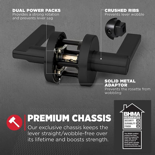 Kwikset Halifax Matte Black Keyed Entry Round Door Handle Combo