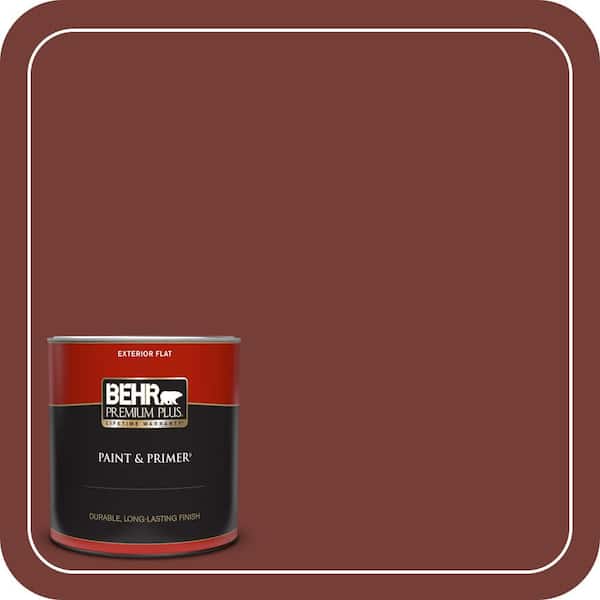 BEHR PREMIUM PLUS 1 qt. #BXC-76 Florence Red Flat Exterior Paint & Primer