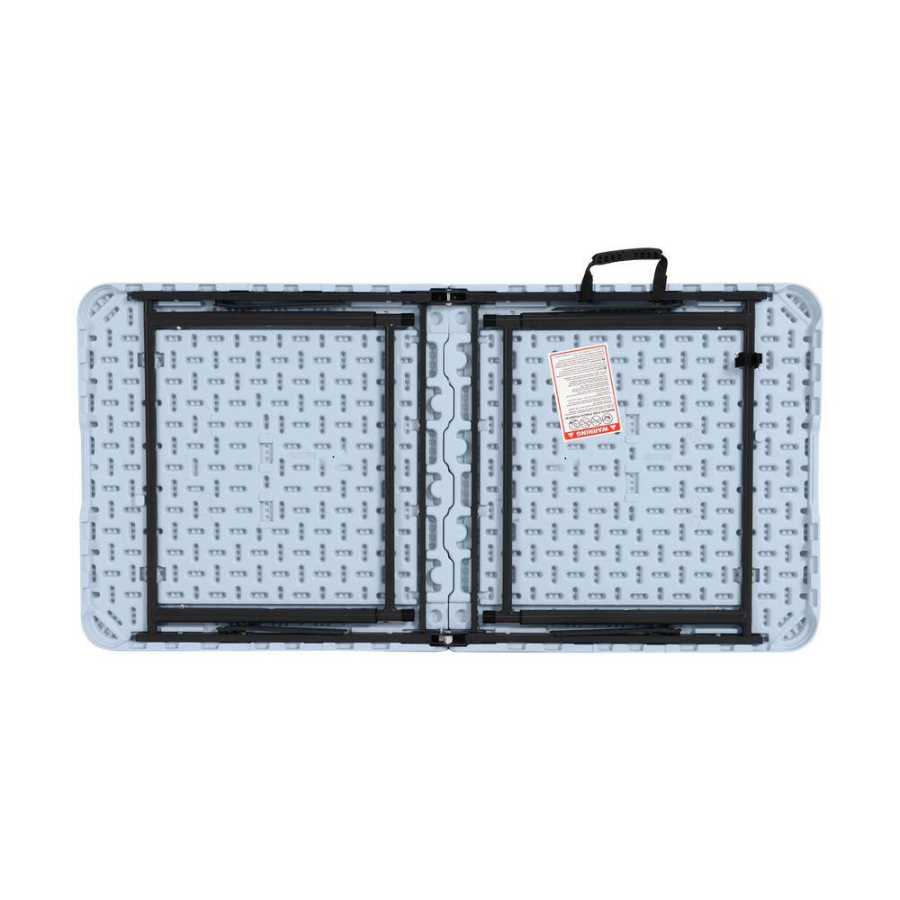 Gray Metal Frame Adjustable Height Folding Utility Table