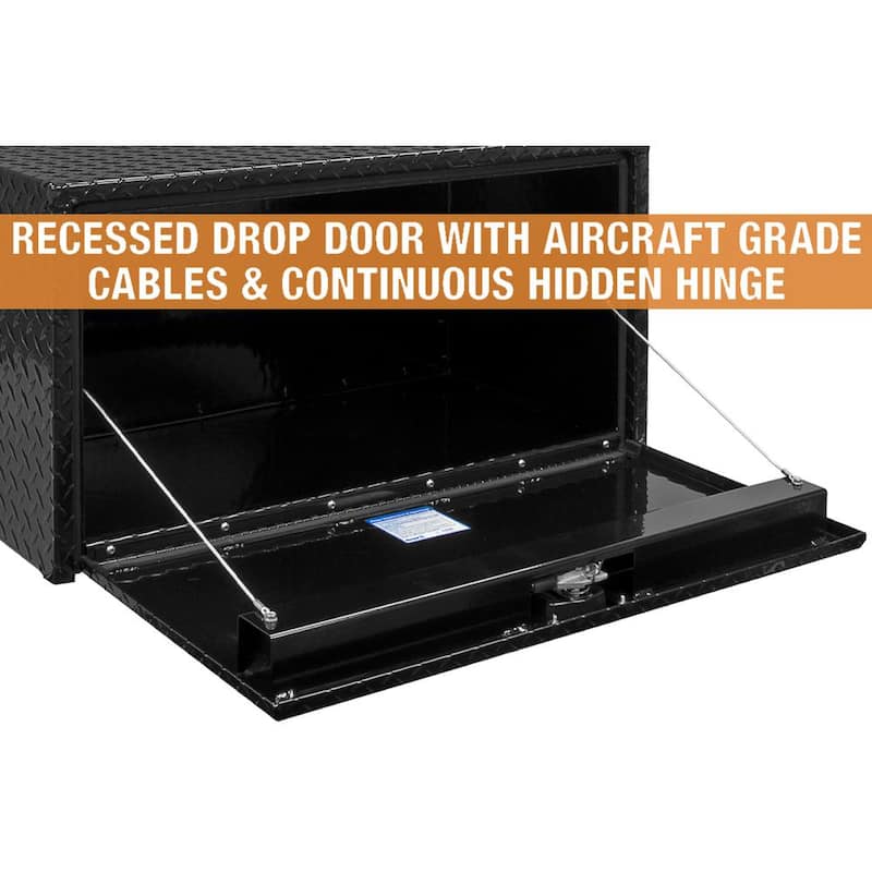 18 in. x 18 in. x 36 in. Gloss Black Diamond Tread Aluminum Underbody Truck Tool Box