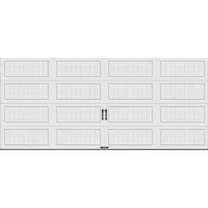 Gallery Steel Long Panel 16 ft x 7 ft Insulated 6.5 R-Value  White Garage Door without Windows