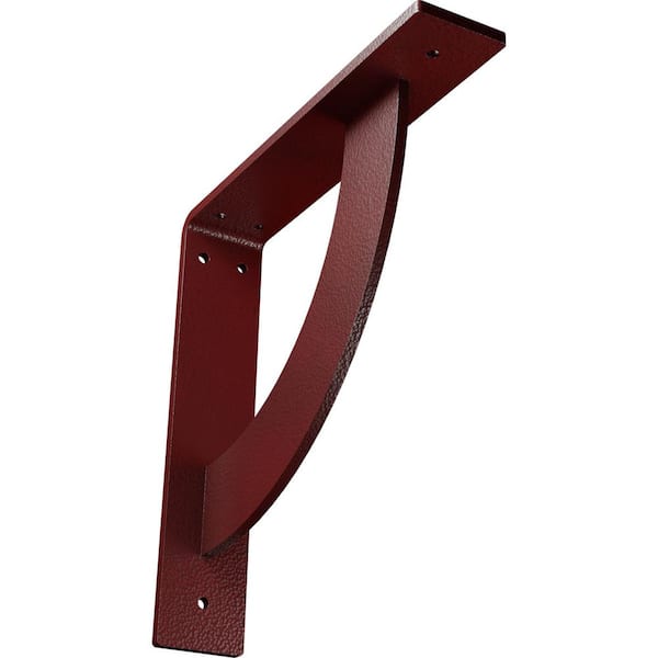 Ekena Millwork 2 in. x 10 in. x 10 in. Steel Hammered Bright Red Bulwark Bracket