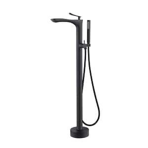 Kayla Single-Handle Freestanding Tub Faucet with Hand Shower in Matte Black