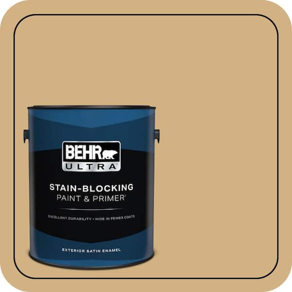 BEHR ULTRA 1 gal. #QE-29 Light Oak Satin Enamel Exterior Paint & Primer