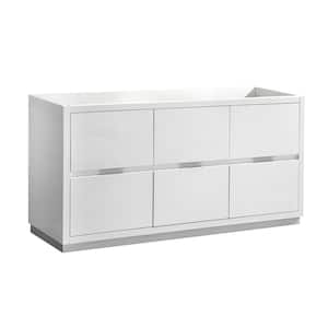 Valencia 48.00 in. Double Bath Vanity Cabinet Only in Glossy White