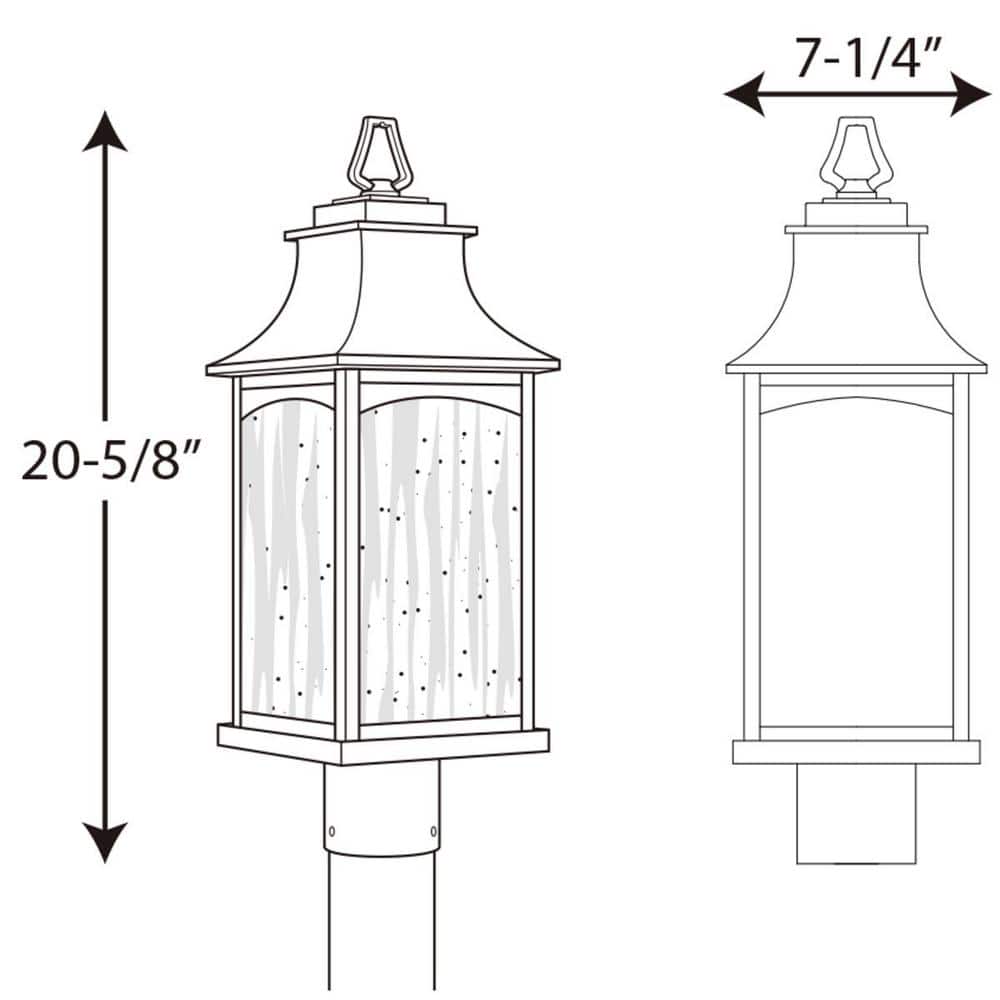 Maison Oil Rubbed Bronze Outdoor Post Lantern with Clear Water Seeded Glass