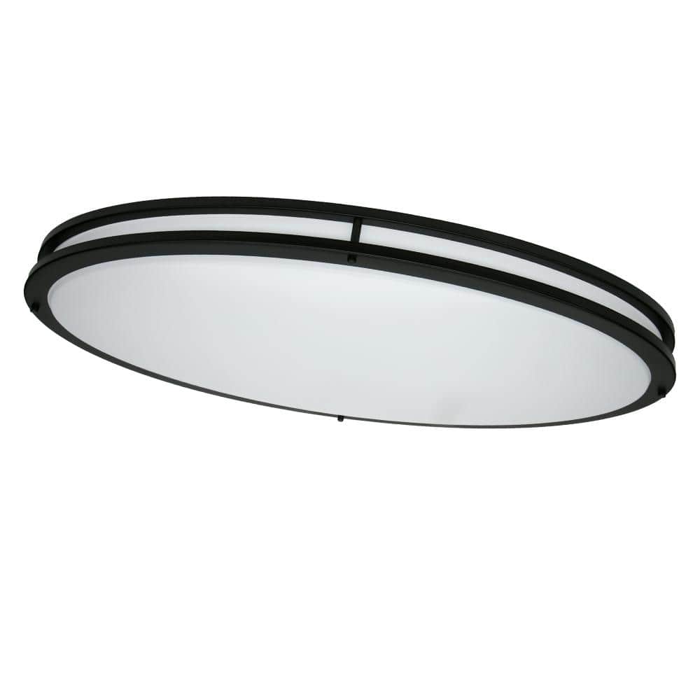 Orbit 32 in. Matte Black Oval LED Flush Mount Ceiling Light 3000 Lumens 42W