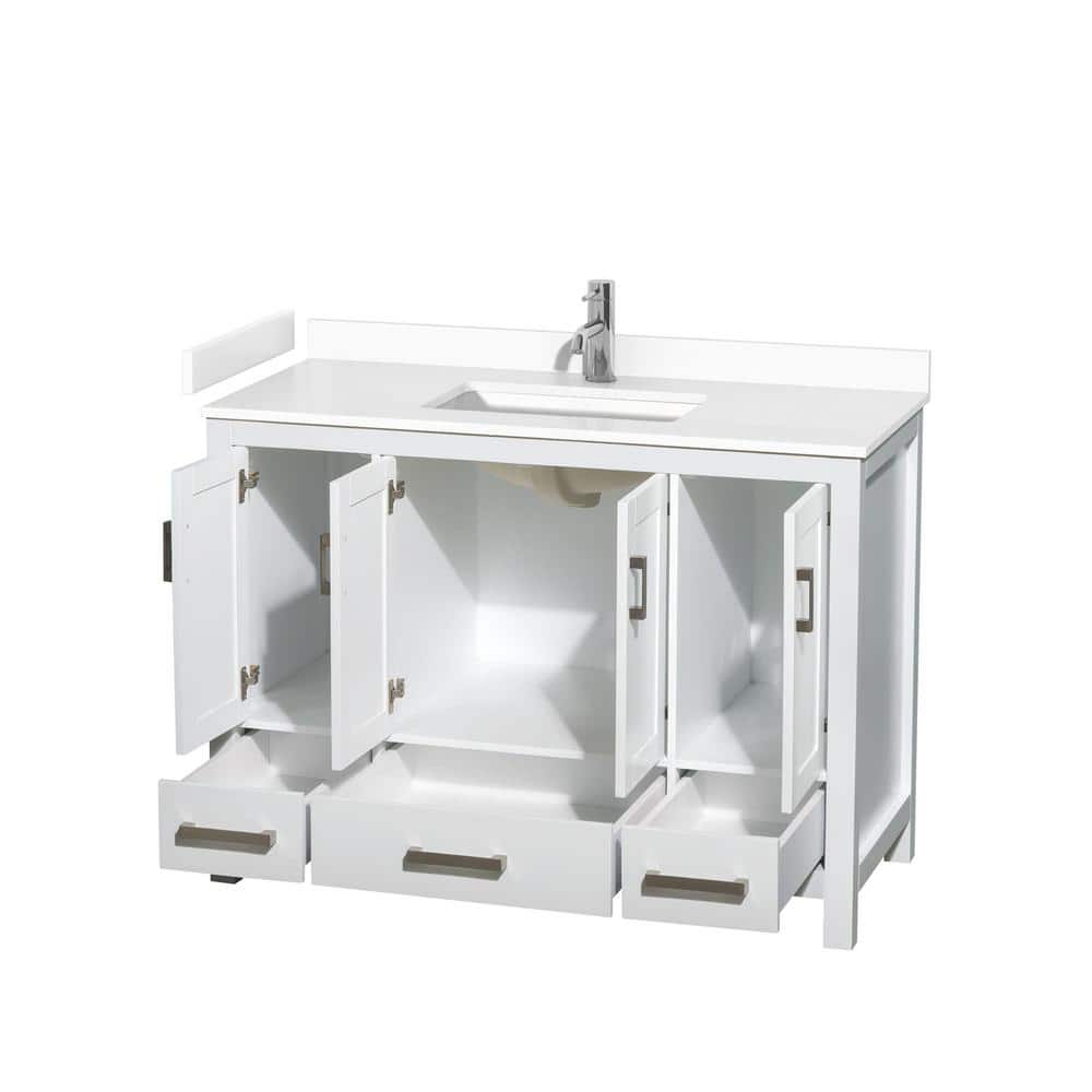 Sheffield 48" White Cultured Marble Bathroom Vanity