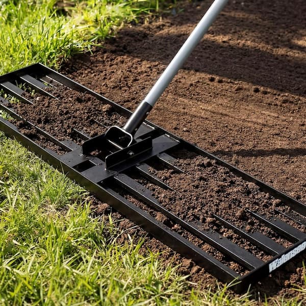 84 in. Steel Handle 45 in. x 10 in. Lawn Leveling Rake