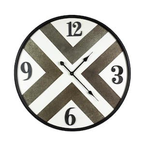 Black Iron frame wall clock with Kirsite background