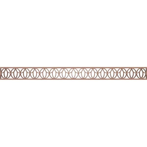 Ekena Millwork Shoshoni Fretwork 0.375 in. D x 46.375 in. W x 4 in. L Walnut Wood Panel Moulding