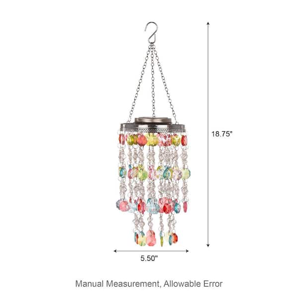 Glitzhome 2-Piece Solar Lighted Multicolored Acrylic Jewel