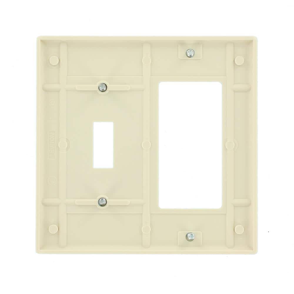 Almond 2-Gang Plastic Wall Plate with Toggle and Decora Openings