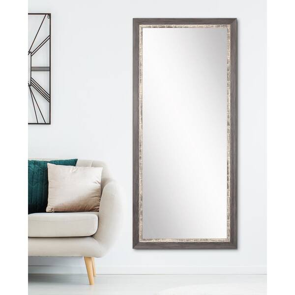 Brandtworks Medium Gray Weathered Blue Wood Rustic Mirror 32 In H X 66 W Bm021ts The Home Depot Brandtworks Medium Gray Weathered Blue, Does Home Depot Custom Cut Mirrors