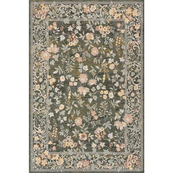 Selorae Transitional Green 6 ft. x 9 ft. Outdoor Area Rug