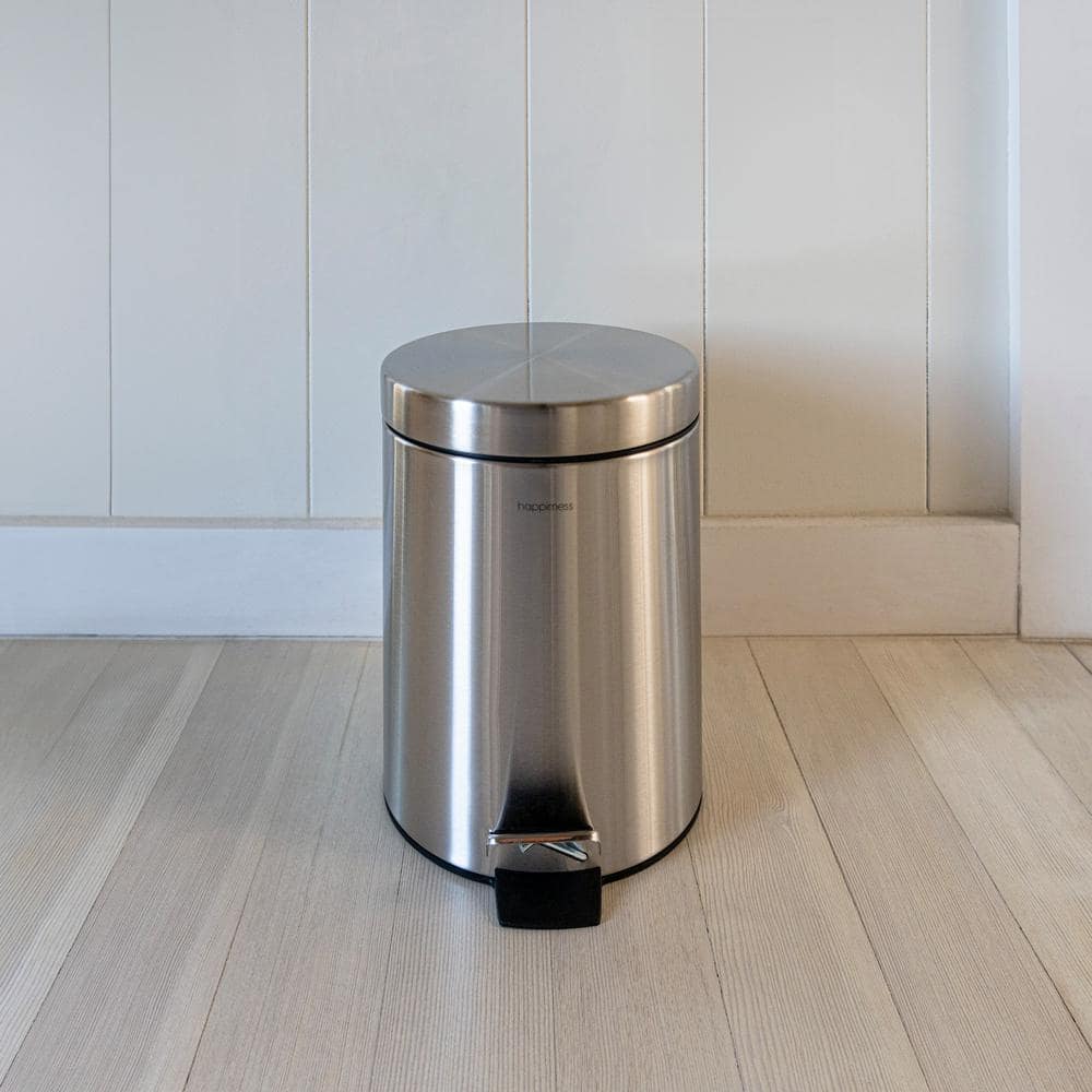Oscar 8-Gallon Stainless Steel Step-Open Trash Can with Mini Bin