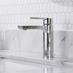 Single Handle Single Hole Bathroom Faucet with Supply Lines and Spot Resistant in Chrome