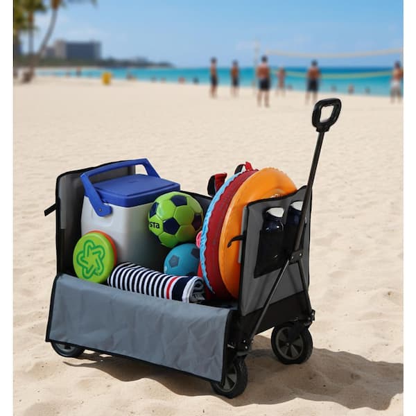 SEINA 6 cu. ft. Steel and Fabric Omni Compact Folding Garden Cart