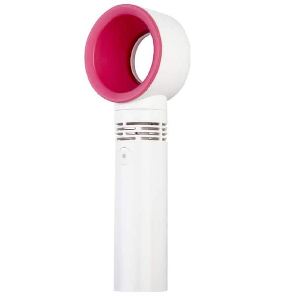 Adrinfly 1.70 in. 3 Fan Speeds Personal Fan Portable Handheld Cooling Bladeless Fan USB Mini Fan Quiet 3 Gear in White Finish