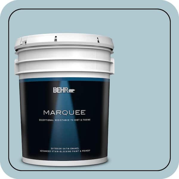 BEHR MARQUEE 5 gal. #S470-2 Gentle Sea Satin Enamel Exterior Paint & Primer