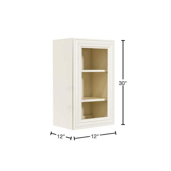 LIFEART CABINETRY Princeton Assembled 30 in. x 12 in. x 12 in. Wall Mullion Door Cabinet with 2-Door in Off-White