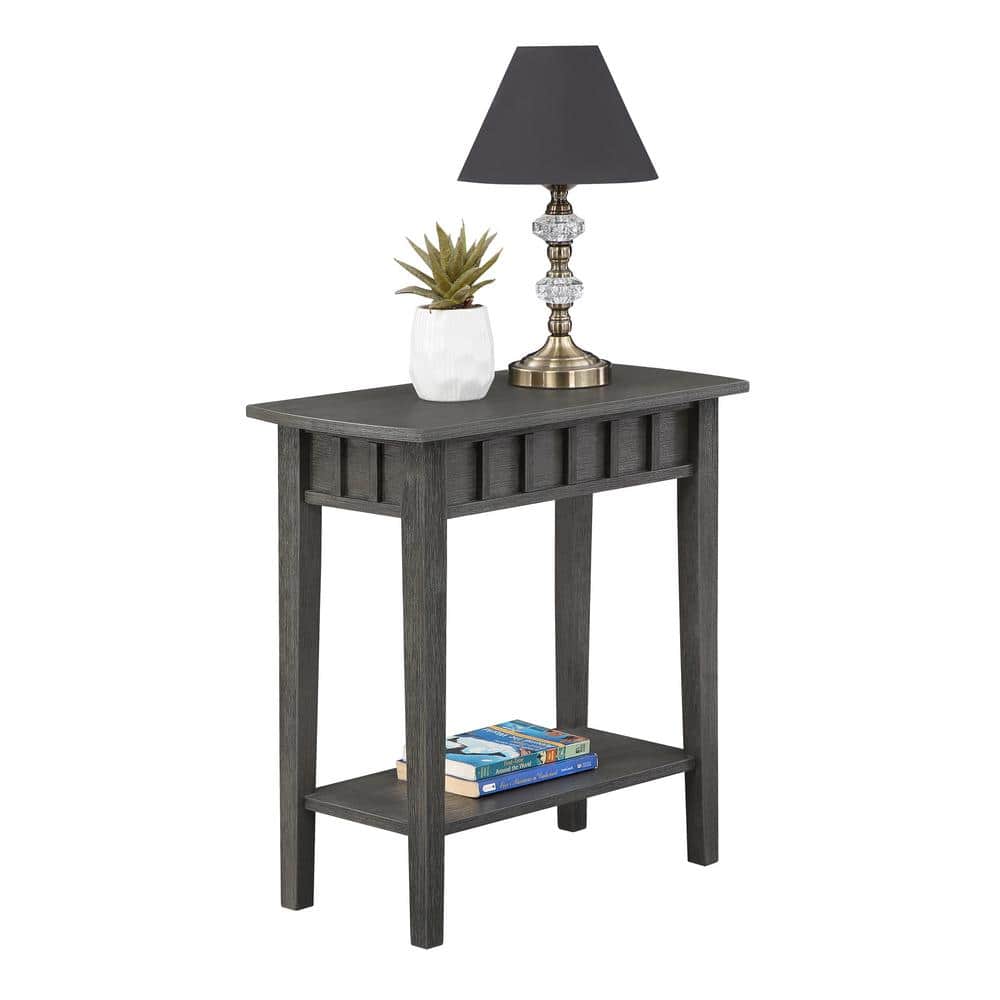 Classic Accents Wirebrush Dark Gray Square End Table with Shelf