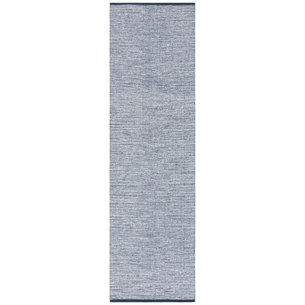 Montauk 2 ft. x 10 ft. Navy/Blue Solid Color Runner Rug