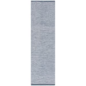 Montauk Navy/Blue 2 ft. x 8 ft. Solid Color Runner Rug