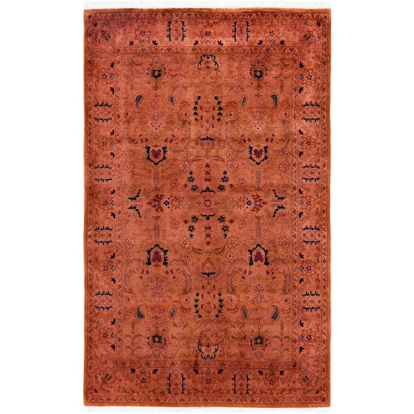 Overdyed Brown 4 x 6 Solid Wool Indoor Area Rug