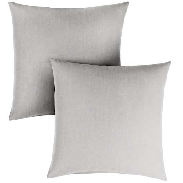 SORRA HOME Sunbrella Cast Pumice Outdoor Knife Edge Throw Pillows (2-Pack)