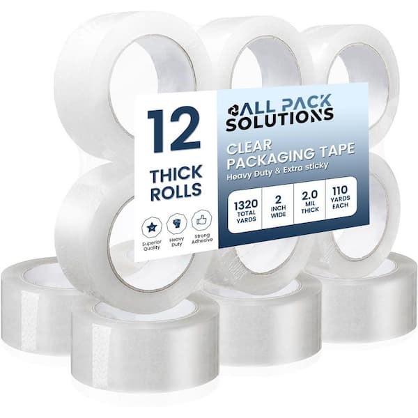 2 in. Wide x 330 ft. Strong Packing Tape for Moving Box es Carton Sealing (12 Rolls)