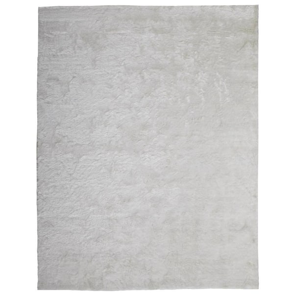Weave & Wander Freya White 8 ft. x 10 ft. Shag Area Rug