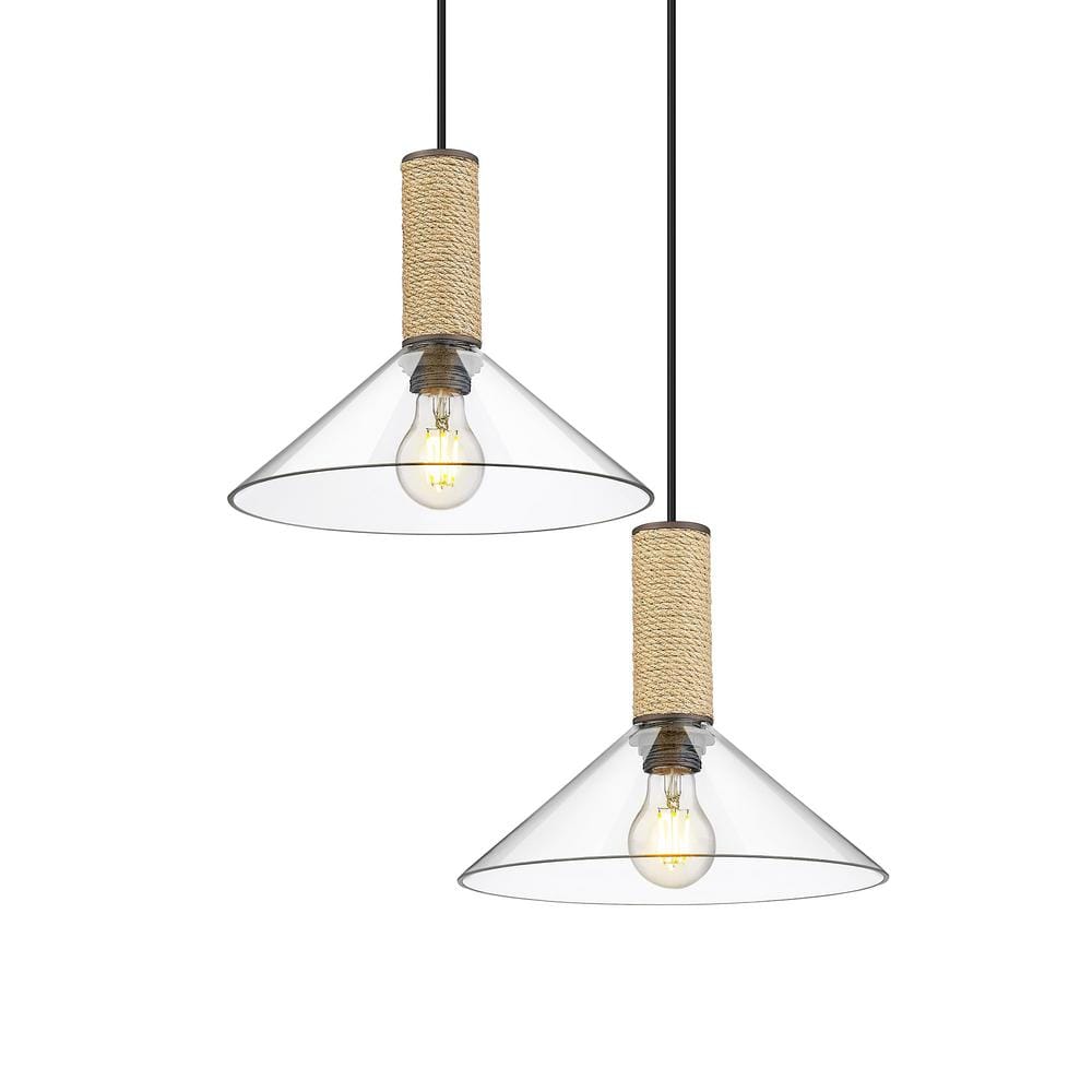 1 Light Oil Rubbed Bronze Pendant Light with Clear Glass Shade, No Bulbs Included 2PK price history on PriceWatchPro