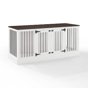 Winslow 65 in. White Standard Rectangle Wood Top Credenza with Pet Storage